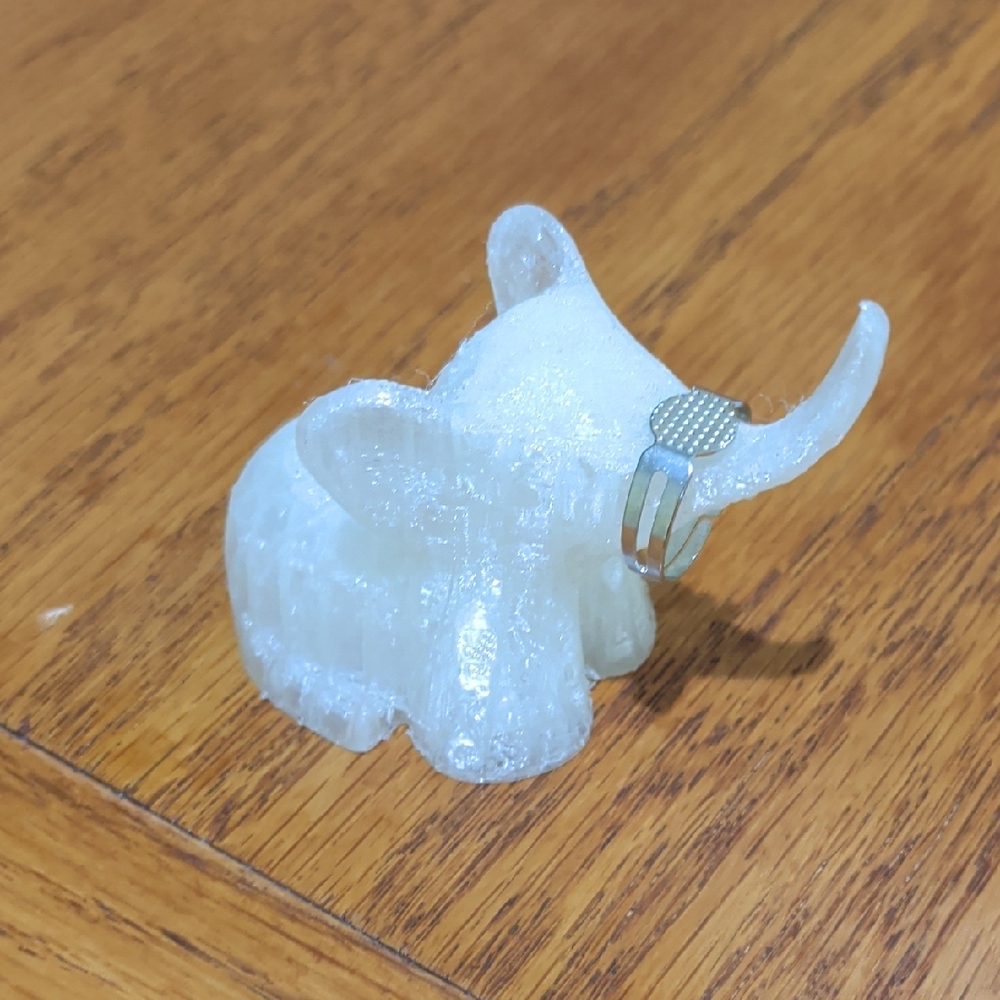 3d Printed White Elephant Ring Holder